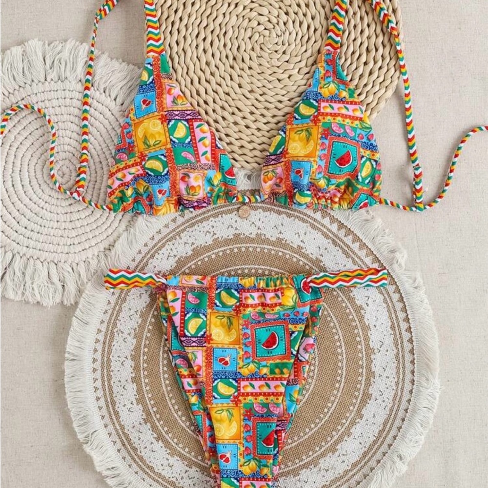 Colorful Patterned Bikini Set